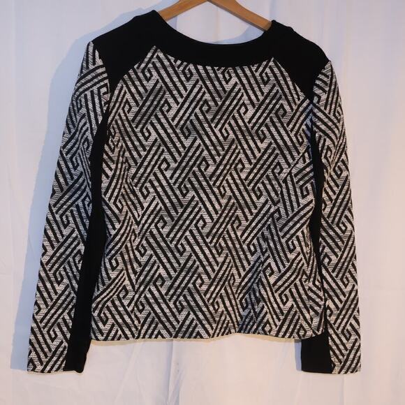 Ruby Road Size 10 Blazer Zip Front Black White Black Trim - Picture 12 of 14